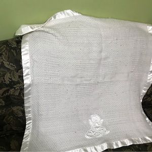 Baby blanket has flaws angel bear bless this child